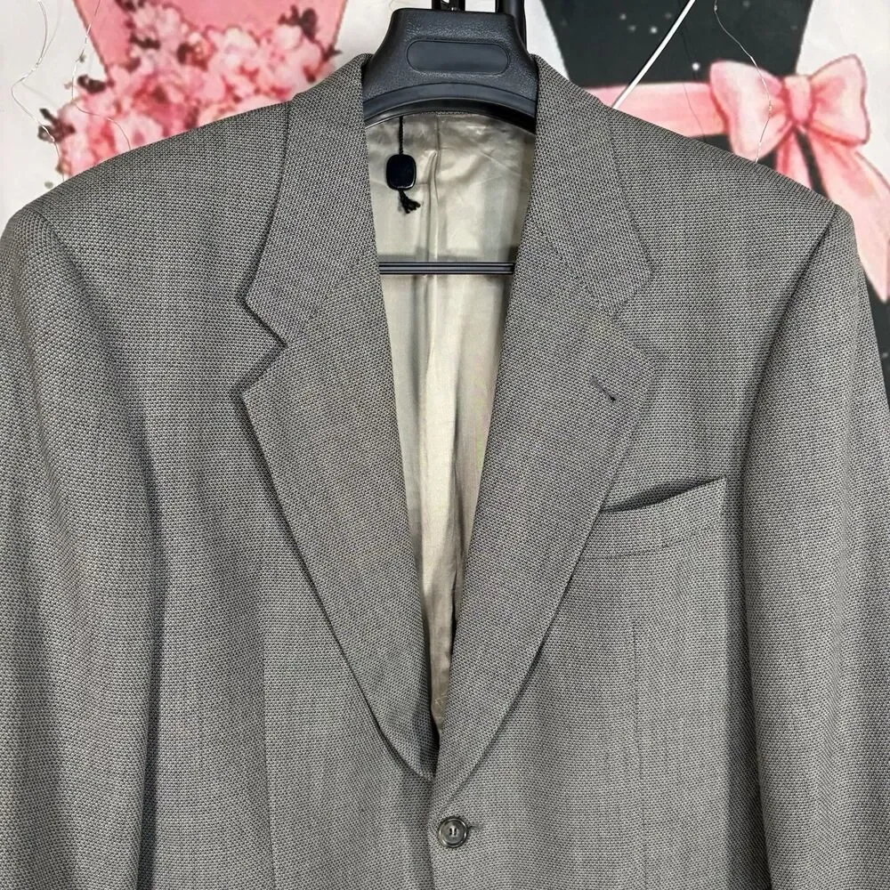 Hugo Boss Blazer Men's Gray Wool Herringbone 2 Button Sports Jacket